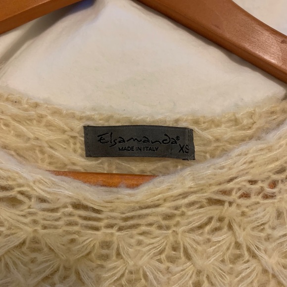 CREAM CHUNKY KNIT WOOL AND MOHAIR SWEATER MADE IN ITALY - Picture 5 of 8